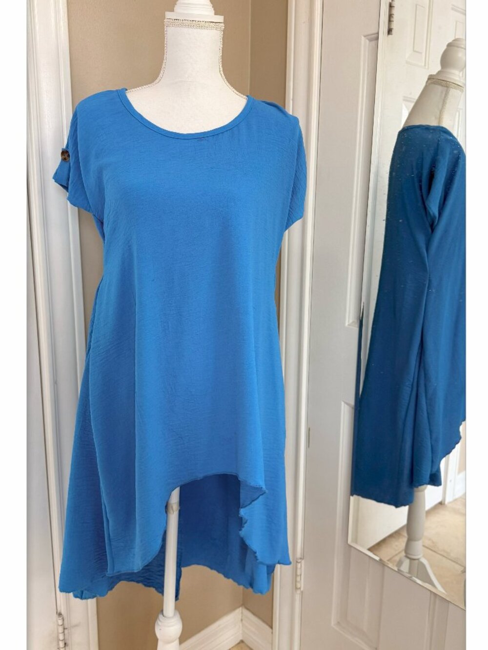 Blue High Low Blouse Size S